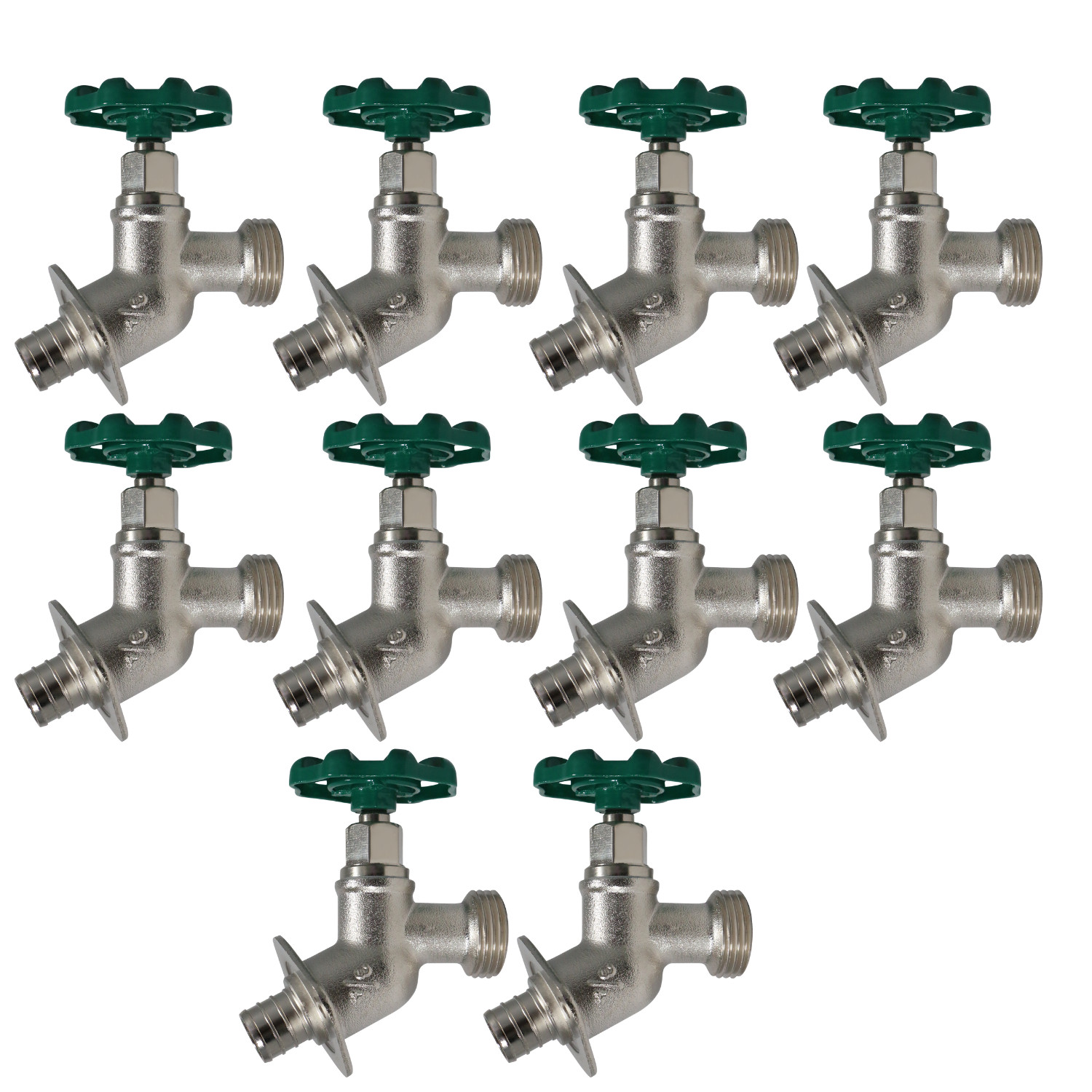 10 Pack XFITTING 3/4" Pex B 3/4" GHT Sillcock , 3/4" Pex B Outdoor Garden Valve