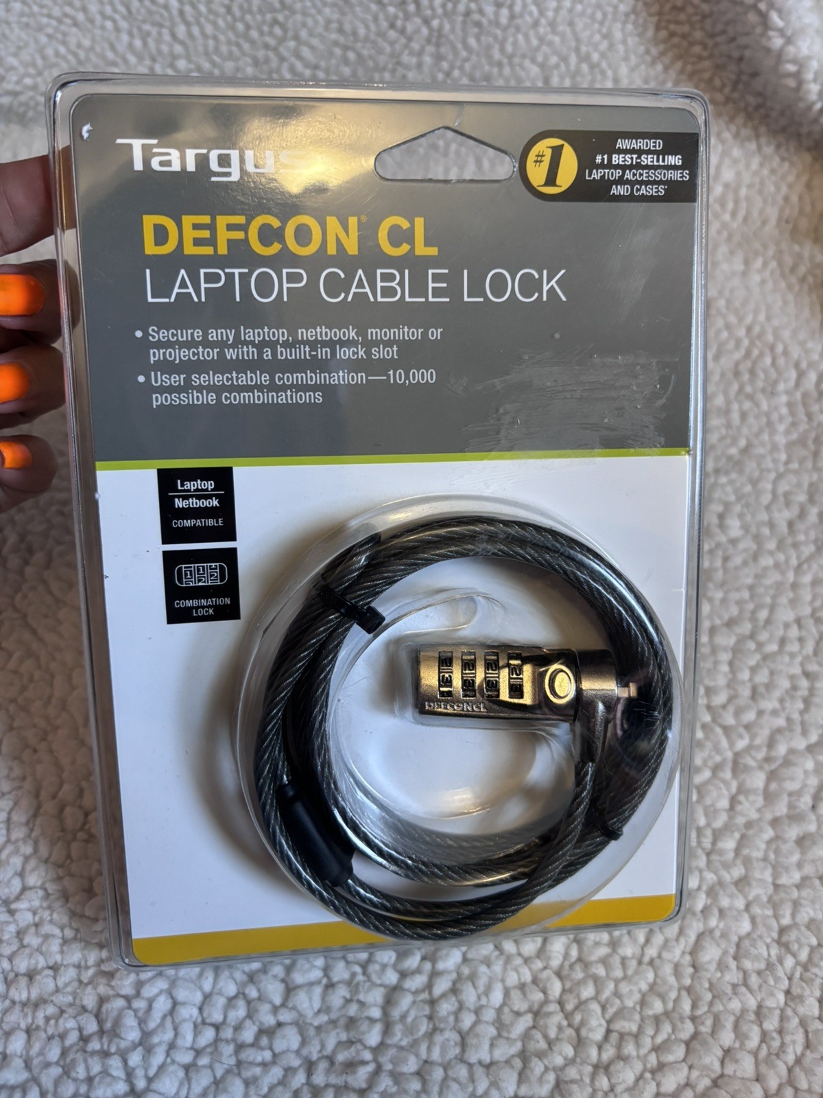 NEW Sealed Targus Defcon CL Laptop Computer Security Cable Lock Combination