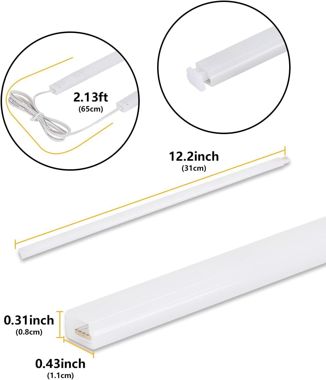 Cabinet Lighting 6pack 12 Inch Seamlessly Linkable Strip Light Bars For Cabinet