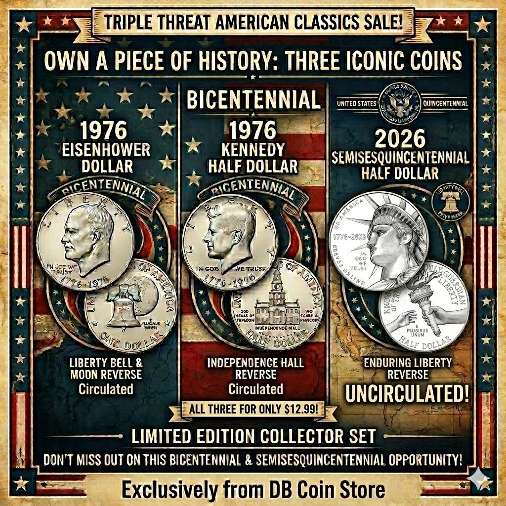 2026 P Semiquincentennial & 1976 Bicentennial Half Dollar + *"Ike Silver Dollar"