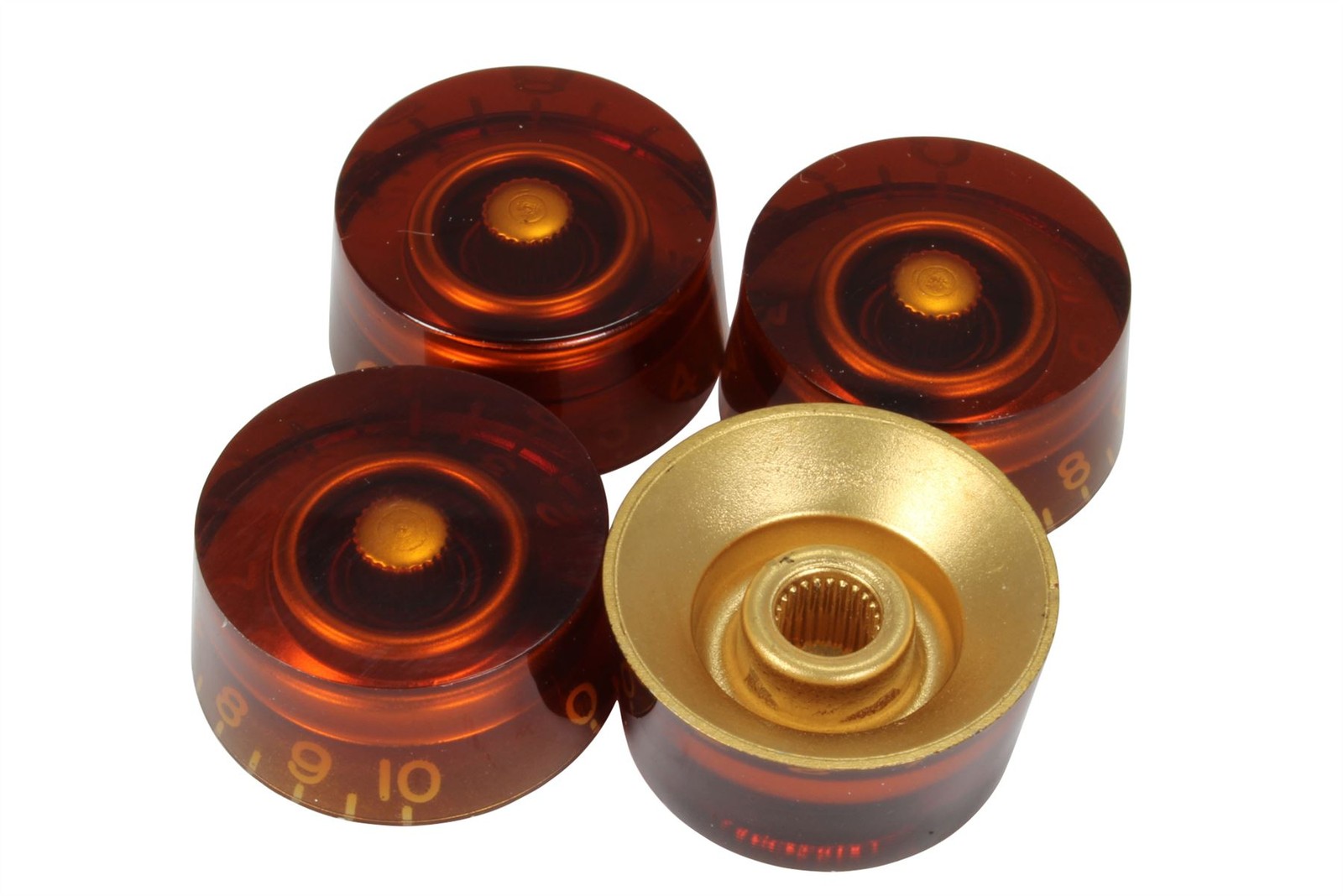 Amber Speed Knobs 4pk for Gibson guitars with US fine splines