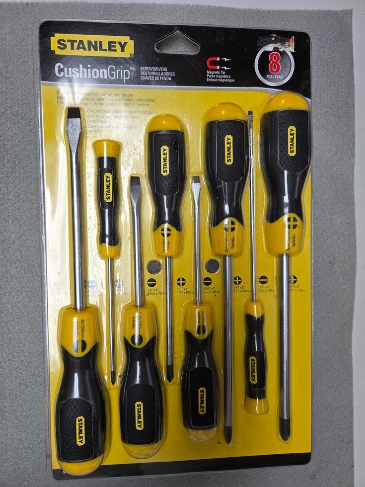 Stanley Screwdriver Set / 91-541 / Cushion Grip 8pc NIP