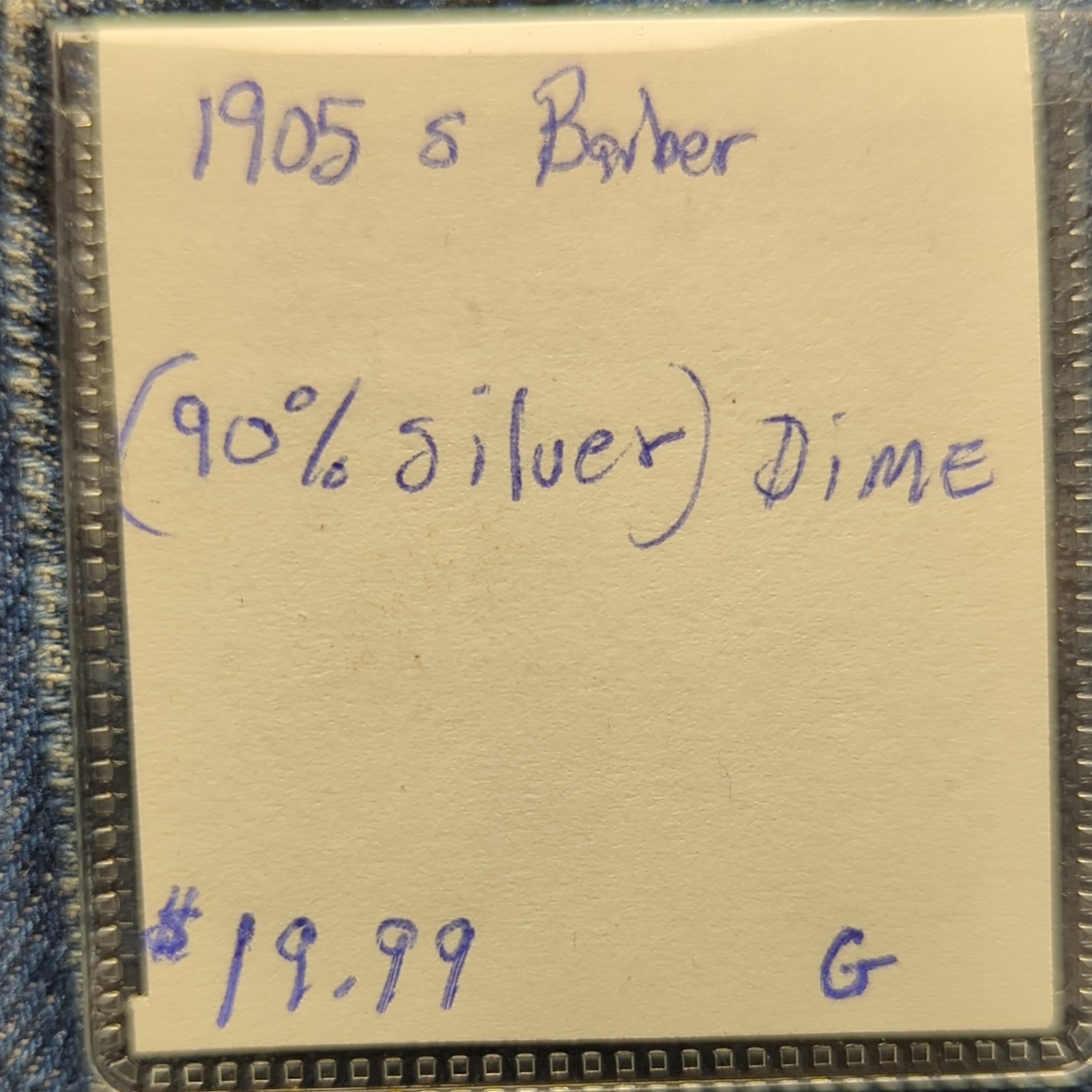 1905-S Barber Dime Silver 10C 0.9 Fine Circulated Business Strike Uncertified