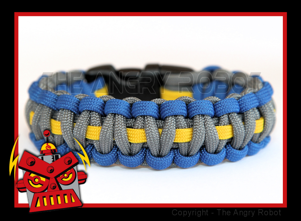 550 Paracord Bracelet Superhero - Royal Grey Yellow