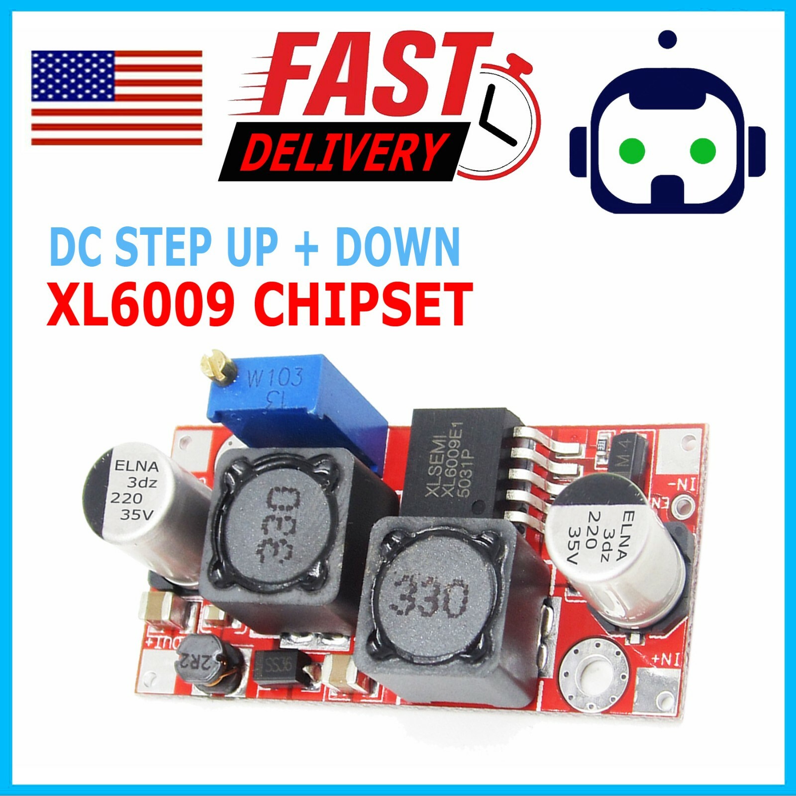 XL6009 3A DC Buck Step Up Down To Adjustable Voltage Power Converter