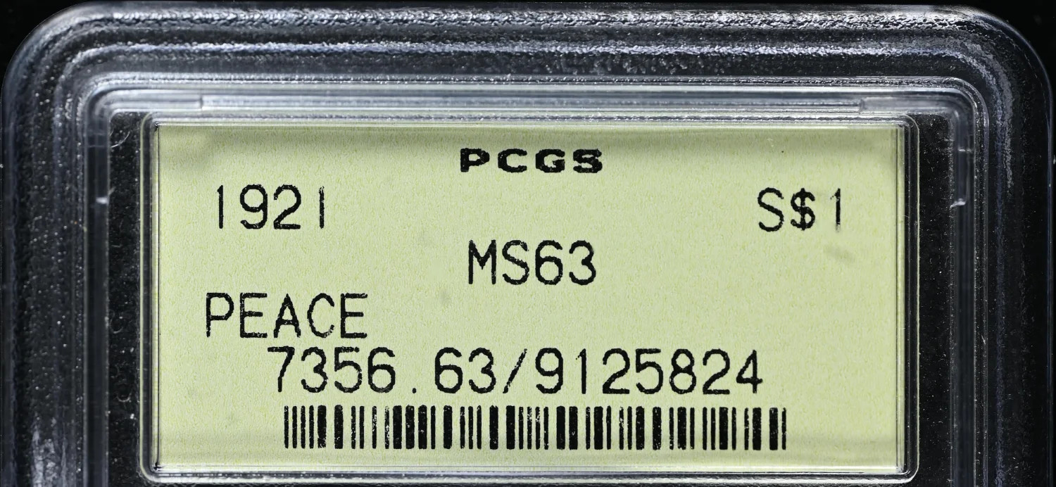 1921 Peace Silver Dollar PCGS MS-63 High Relief