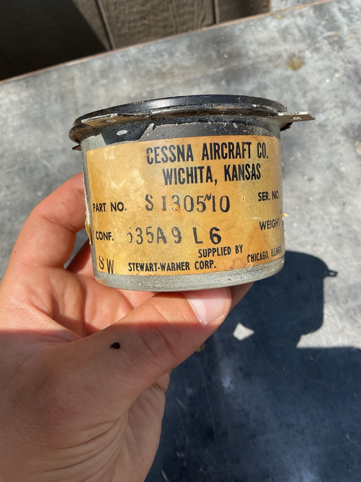 Cessna Stewart Warner Tachometer Untested