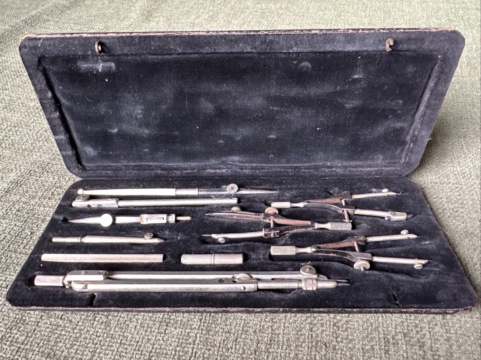 Vintage Draughtsman Compass Set C Riffler Nesselwang ( Bayern) In Case E249