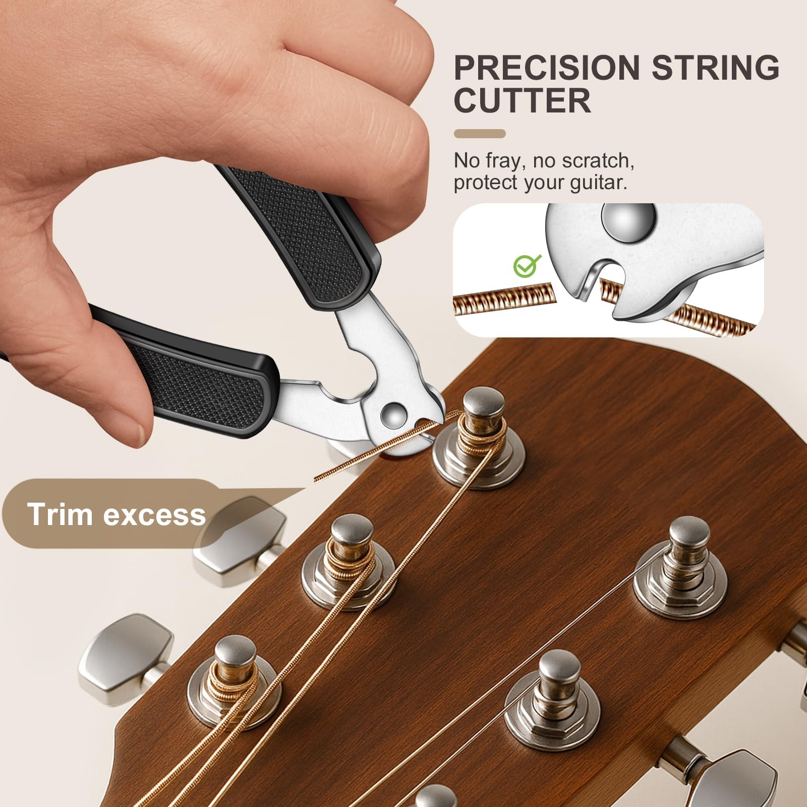 Guitar String Winder, String Cutter, Bridge Pin Puller, Professional 3-in-1 T...
