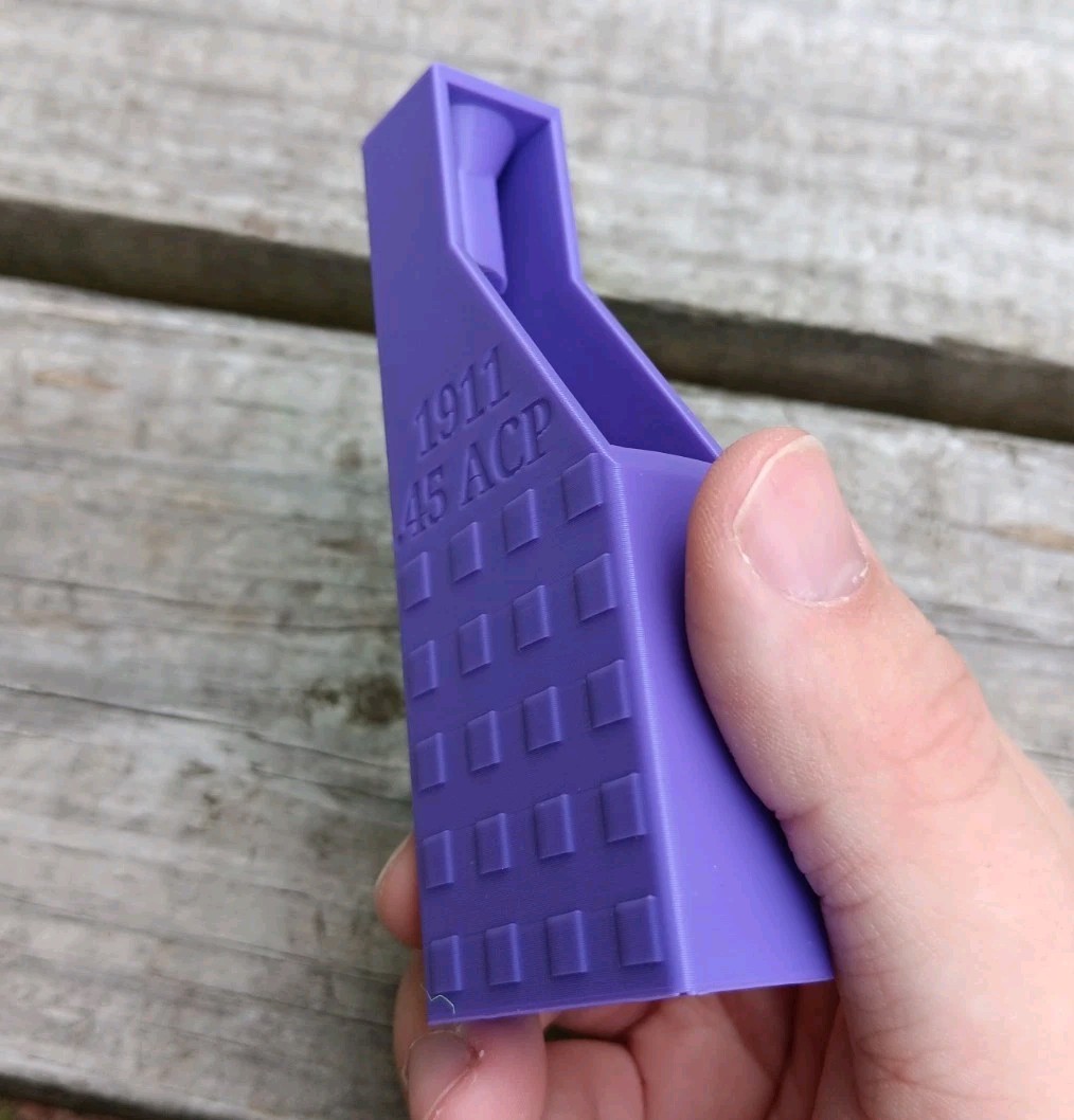 1911 .45 ACP Single Stack Speed Loader/Finger Saver For Magazine - Purple