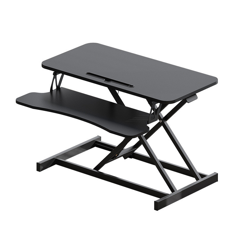 32 Inch Height Adjustable Computer Desk w/ Wide Keyboard Tray, BLACK