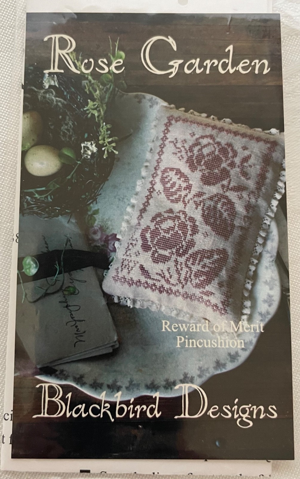 OOP! Blackbird Designs Reward of Merit Pincushion - ROSE GARDEN