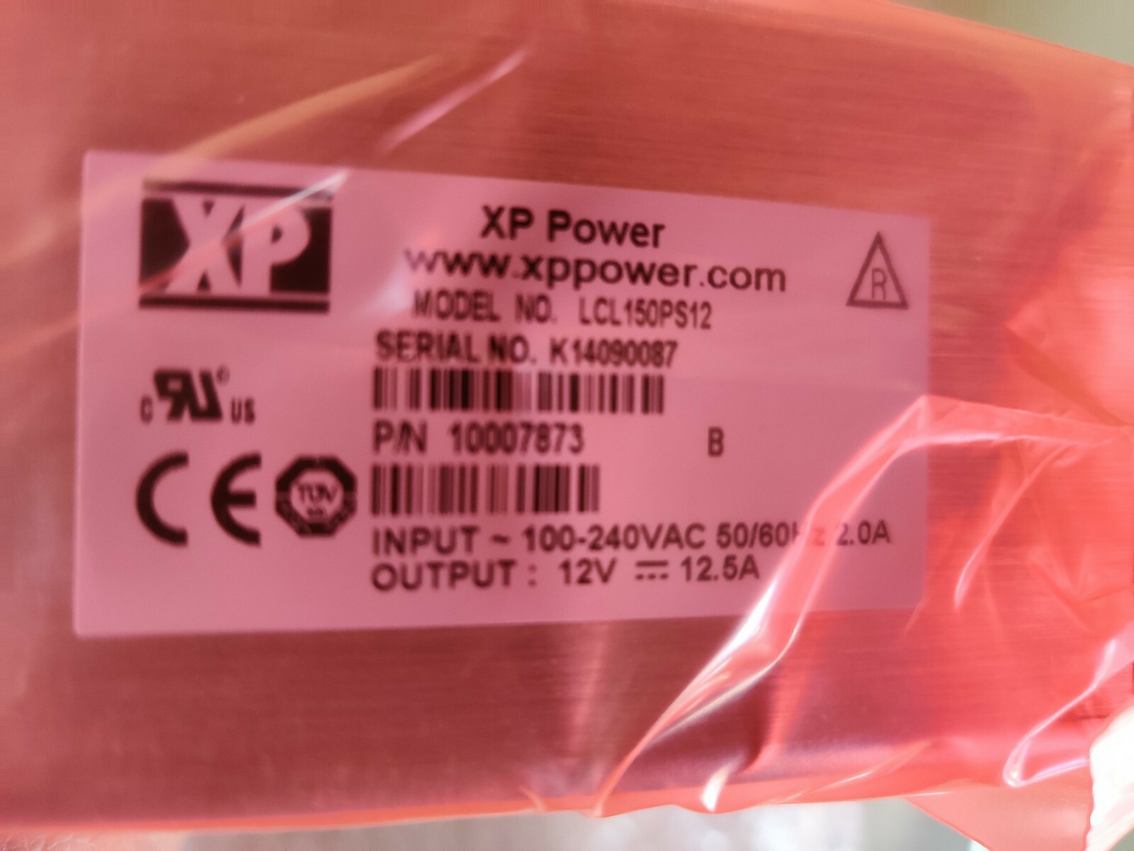 Xp Power Lcl150PS12 Ac-Dc Converter,Enclosed,150W,12.5A,12V PSU