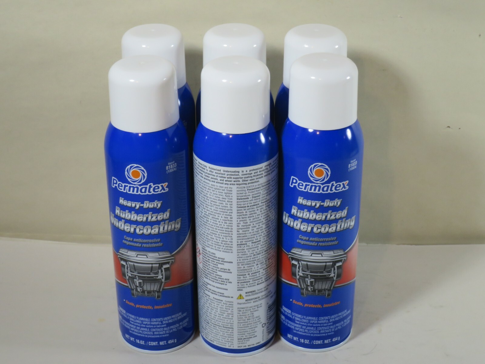 Heavy Duty Rubberized Under-Coating Permatex 81833 16oz Can Case of 6