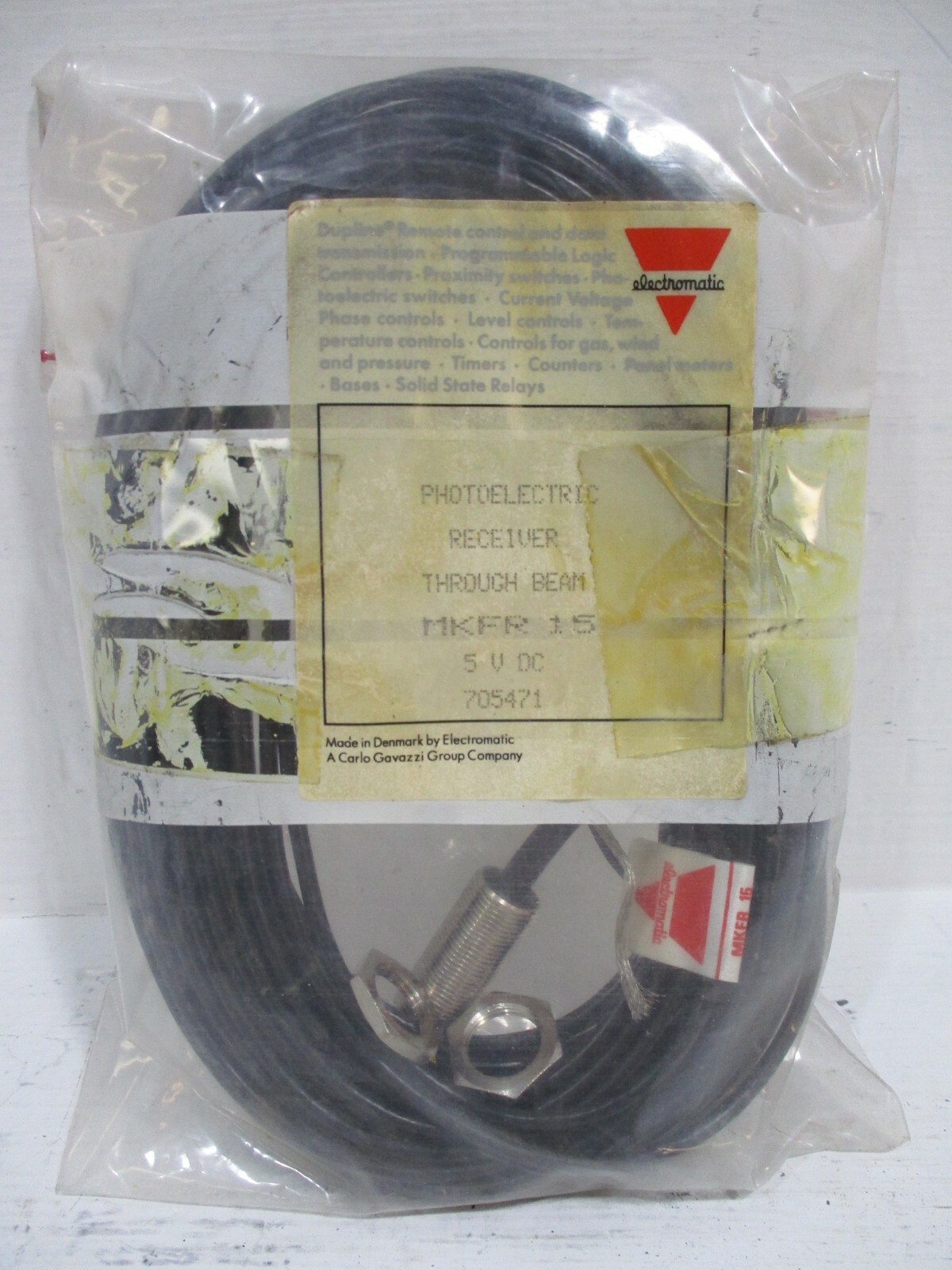 NEW Electromatic MKFR-15 Photoelectric Proximity Switch Receiver Carlo Gavazzi C