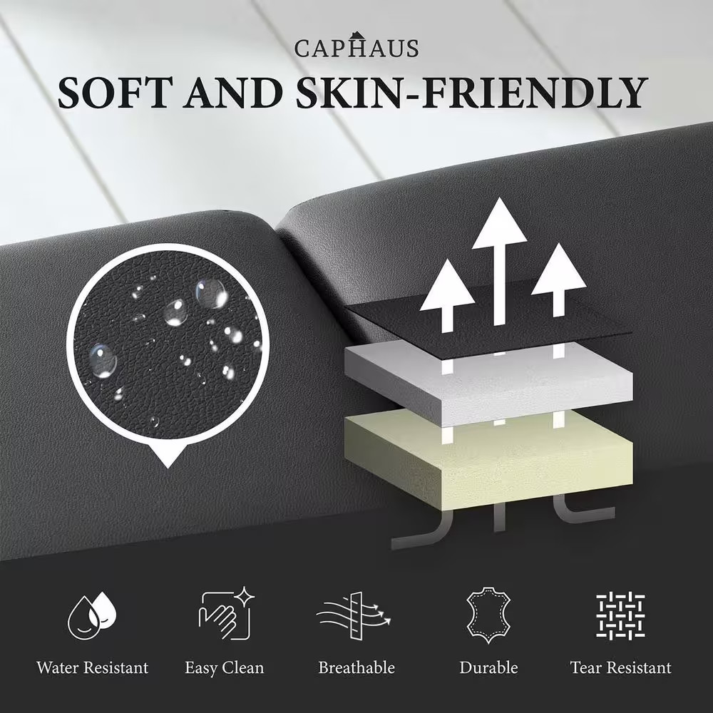 84 In. Black Premium Memory Foam Massage Table with Foldable Legs