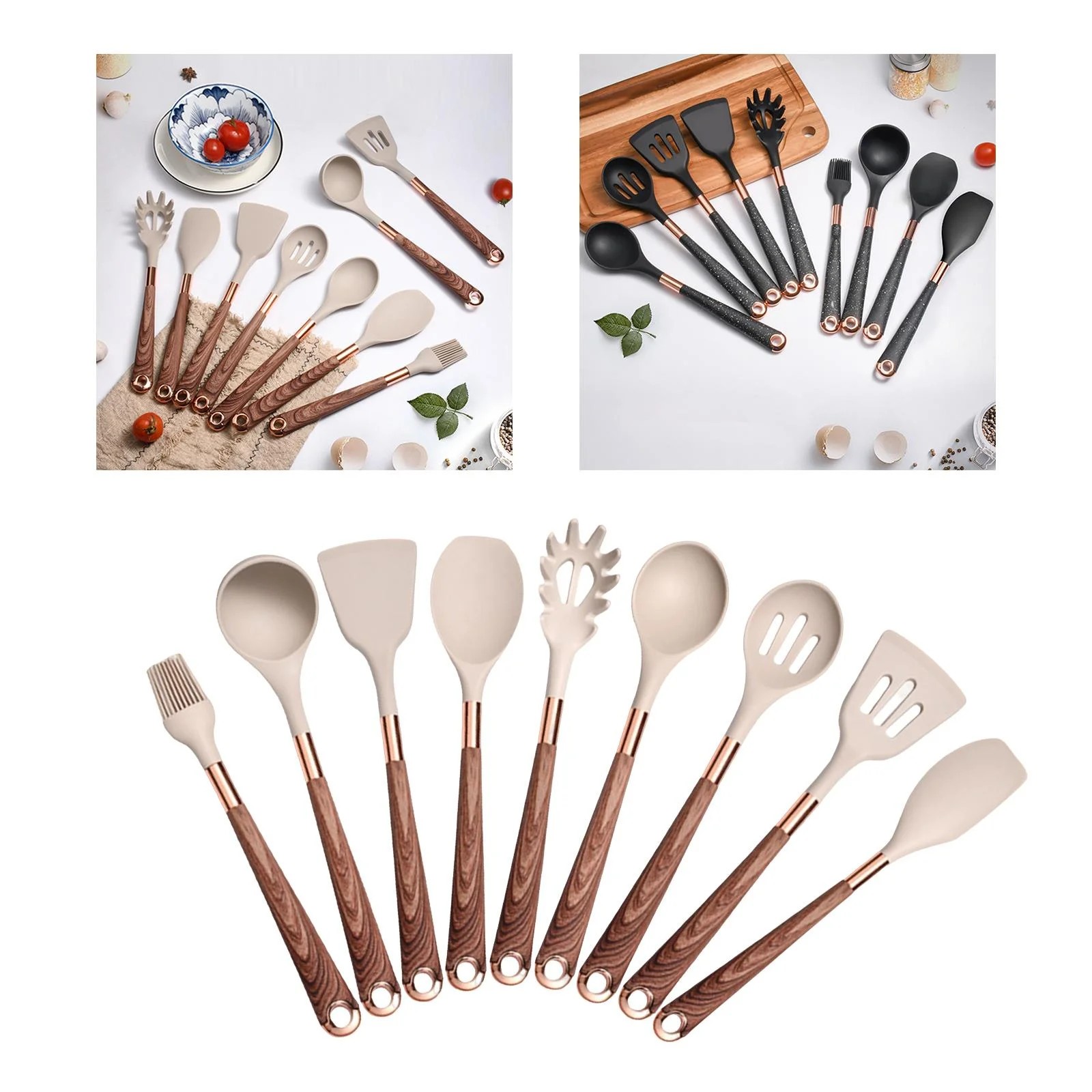 Kitchen Utensils Set, 9pcs Silic Cooking Kitchen Utensils Set Heat Resistance