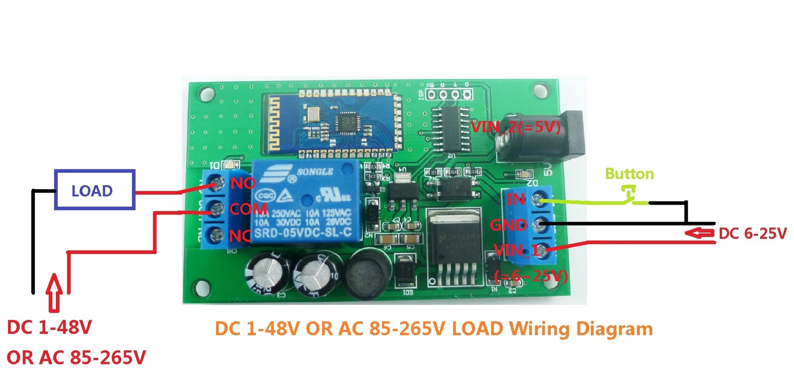 CE034_M DC 5 -24V Bluetooth Relay Module Android APP Mobile Phone Remote control