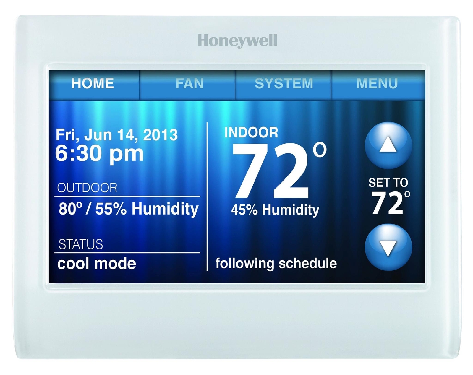 Honeywell TH9320WF5003 Wi-Fi 9000 Color Touch Screen Programmable Thermostat, 3.