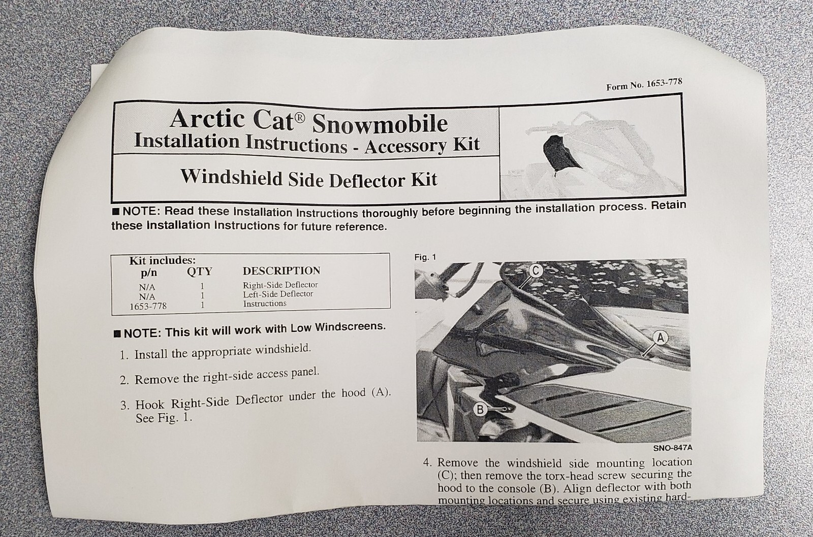 Arctic Cat Windshield Side Deflector Kit, 7639-385