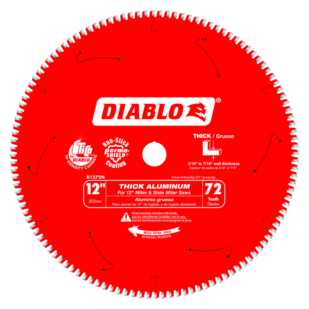 12 in. x 72 Tooth Thick Aluminum Cutting Saw Blade - D1272N