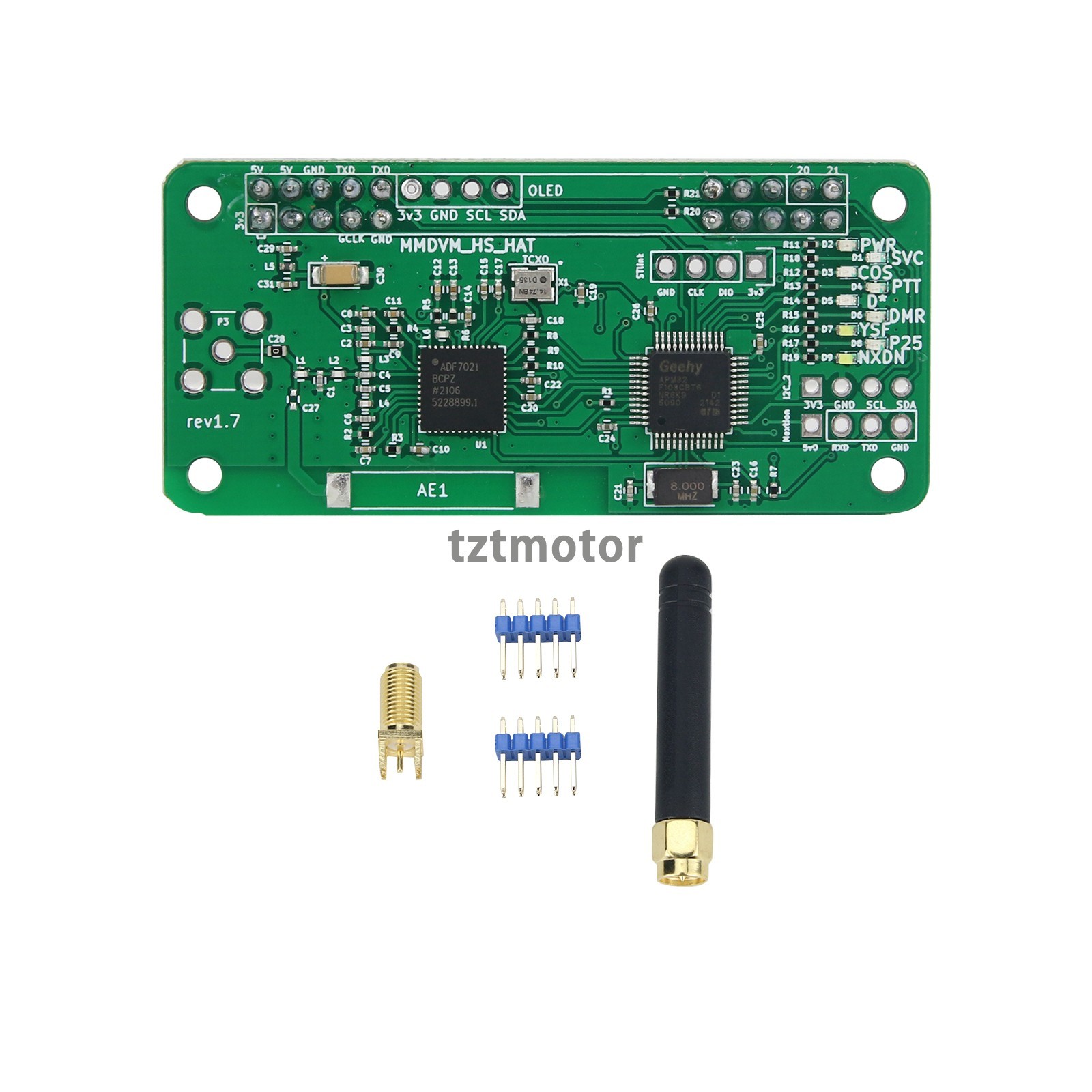 UHF VHF UV MMDVM Hotspot Board Kit For DMR P25 YSF DSTAR Raspberry Pi Zero 3B