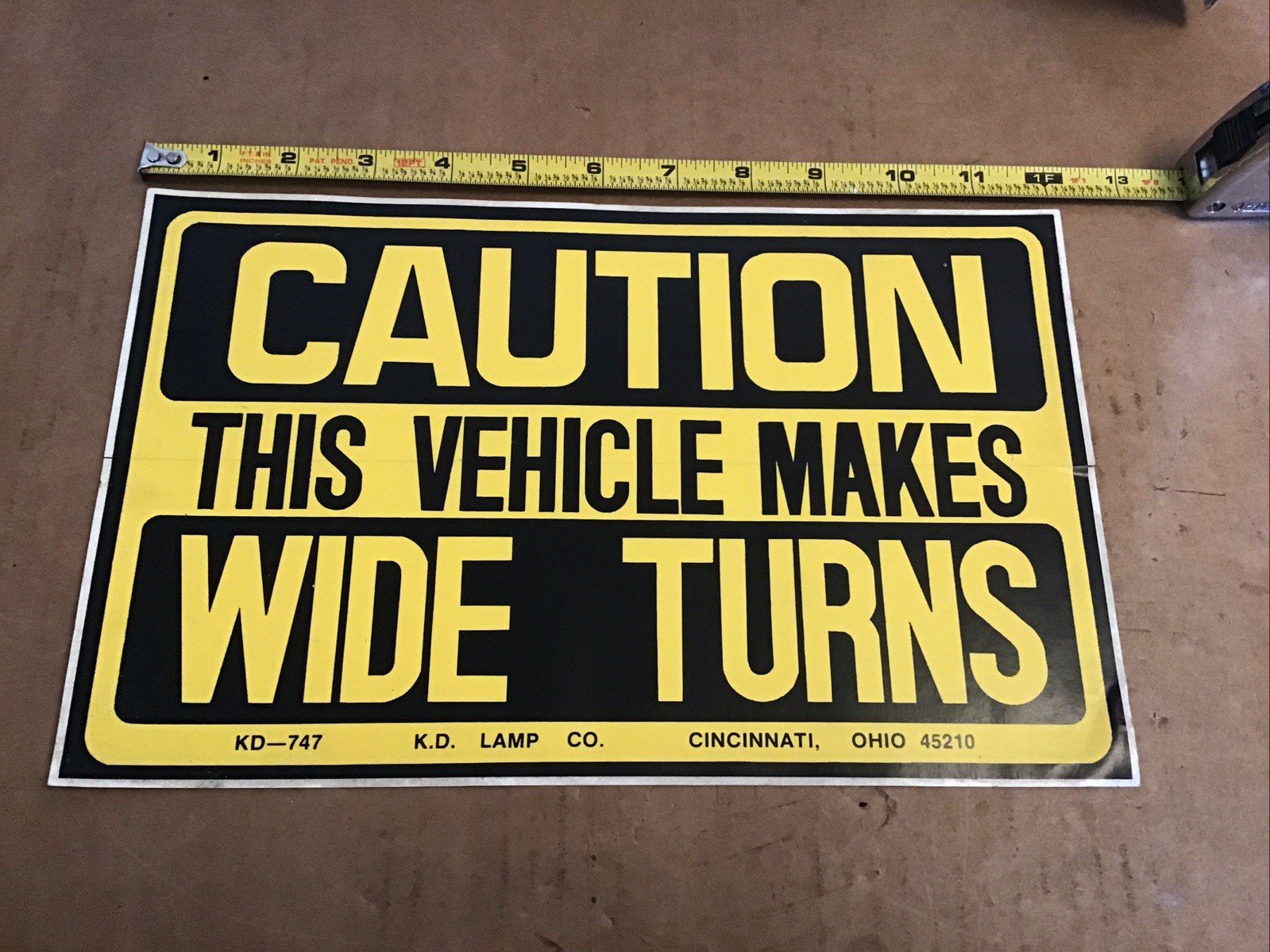 Vintage KD Wide Turns Truck Sticker Old Stock New