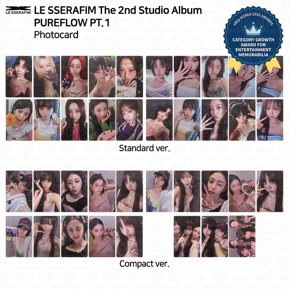 LE SSERAFIM 2nd Studio Album PUREFLOW pt.1 Standard/Compact ver. Photocard
