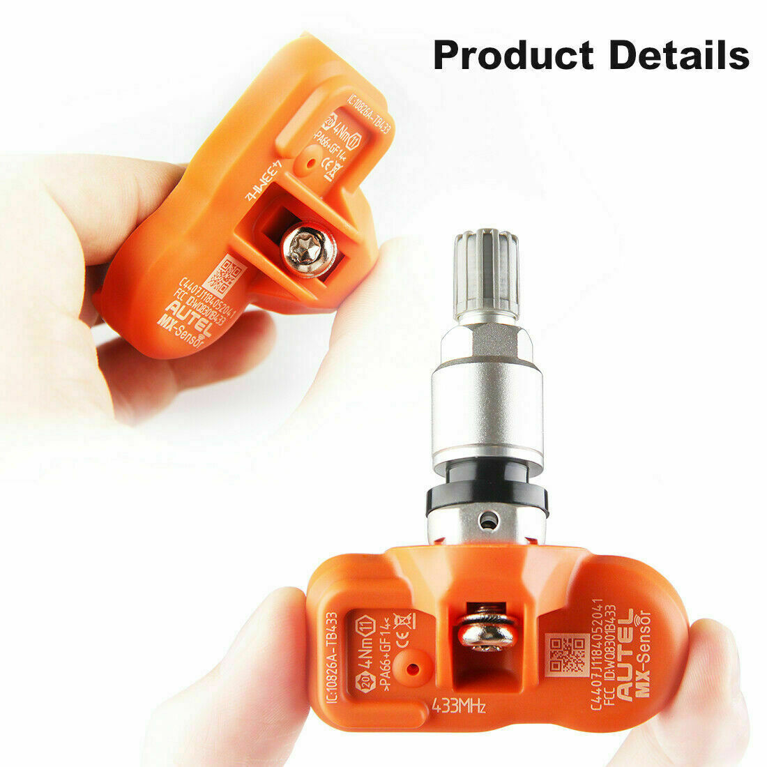 Autel MX-Sensor 433MHz Tire Pressure Metal Stem Valve Sensor TPMS Programmable