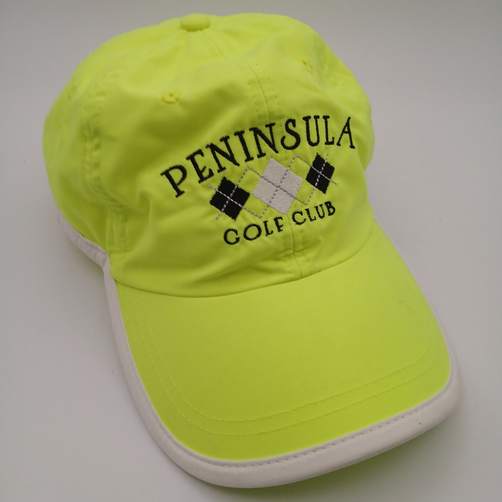 Peninsula Golf Club Hat Cap Kate Lord Womens Strap Back Neon Yellow Black Script