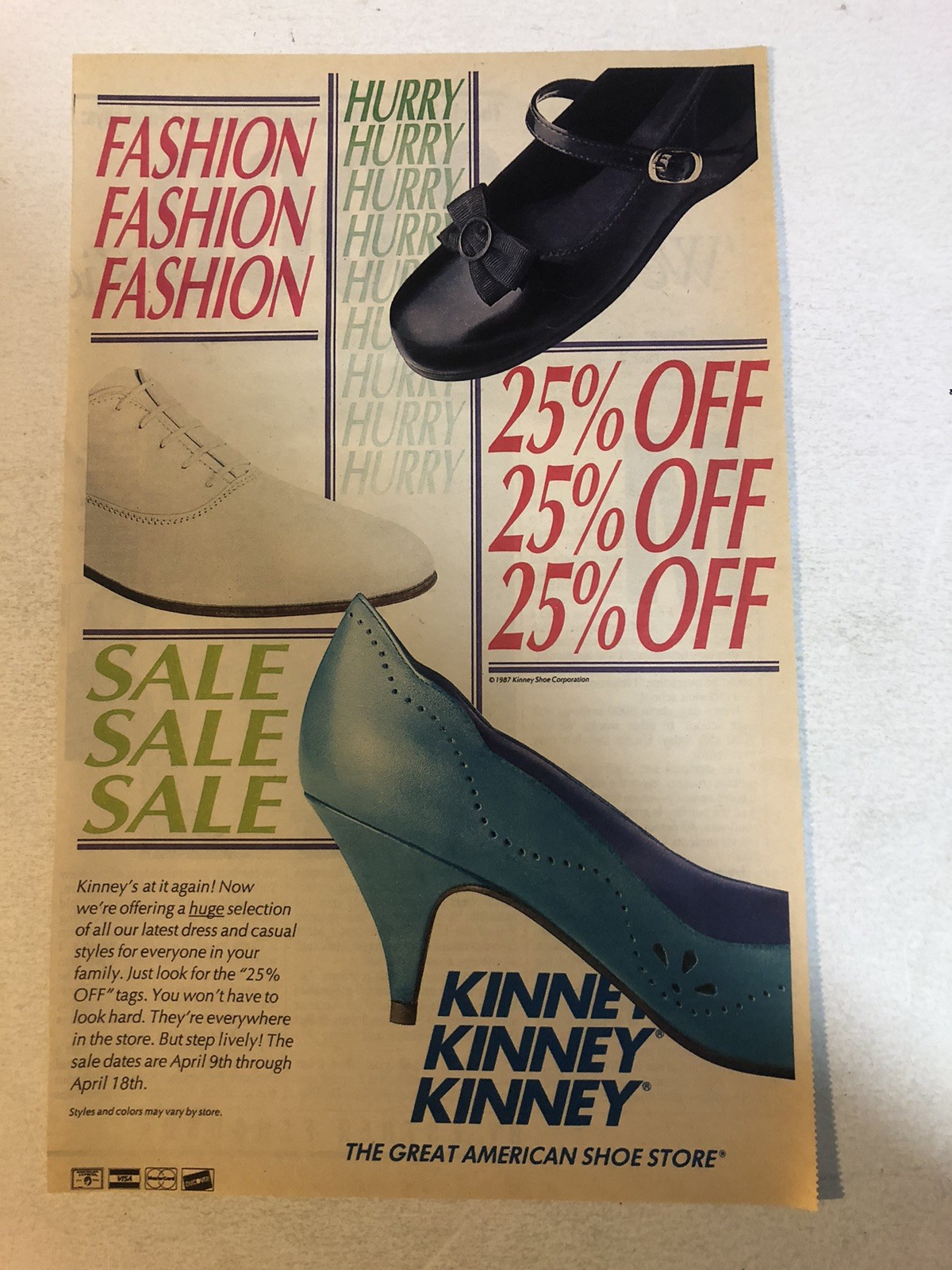 1987 Kinney Shoe Company Vintage Print Ad pa52