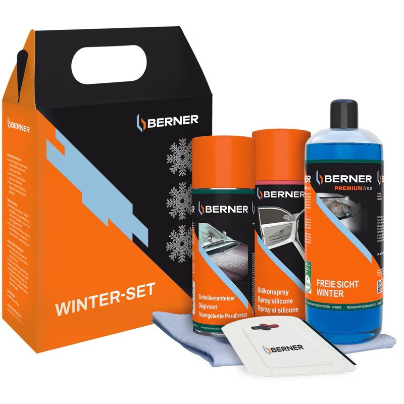 Winter set Berner 1x de-icer 1x clear view 1x silicone + scratch + cloth 148661