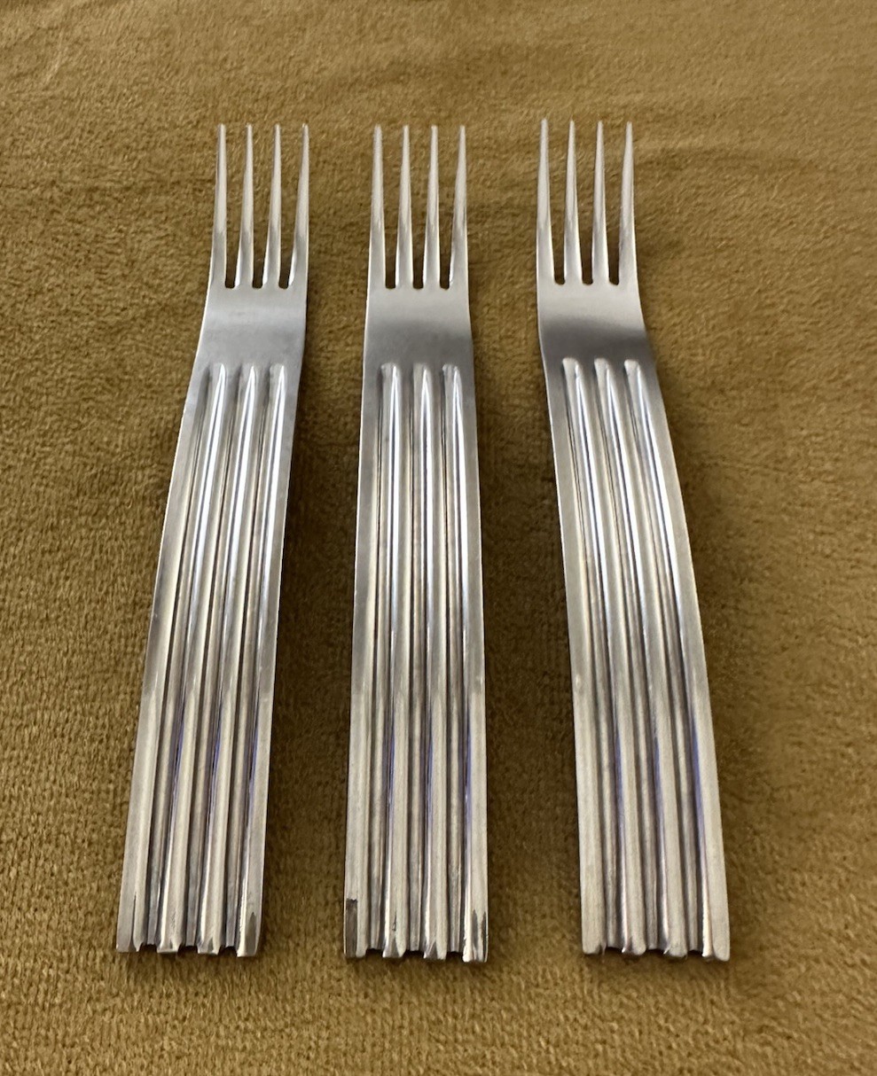 (3) Forks  Habitat Vintage 18/8 Japan stainless steel RIDGES — Avant Garde MCM