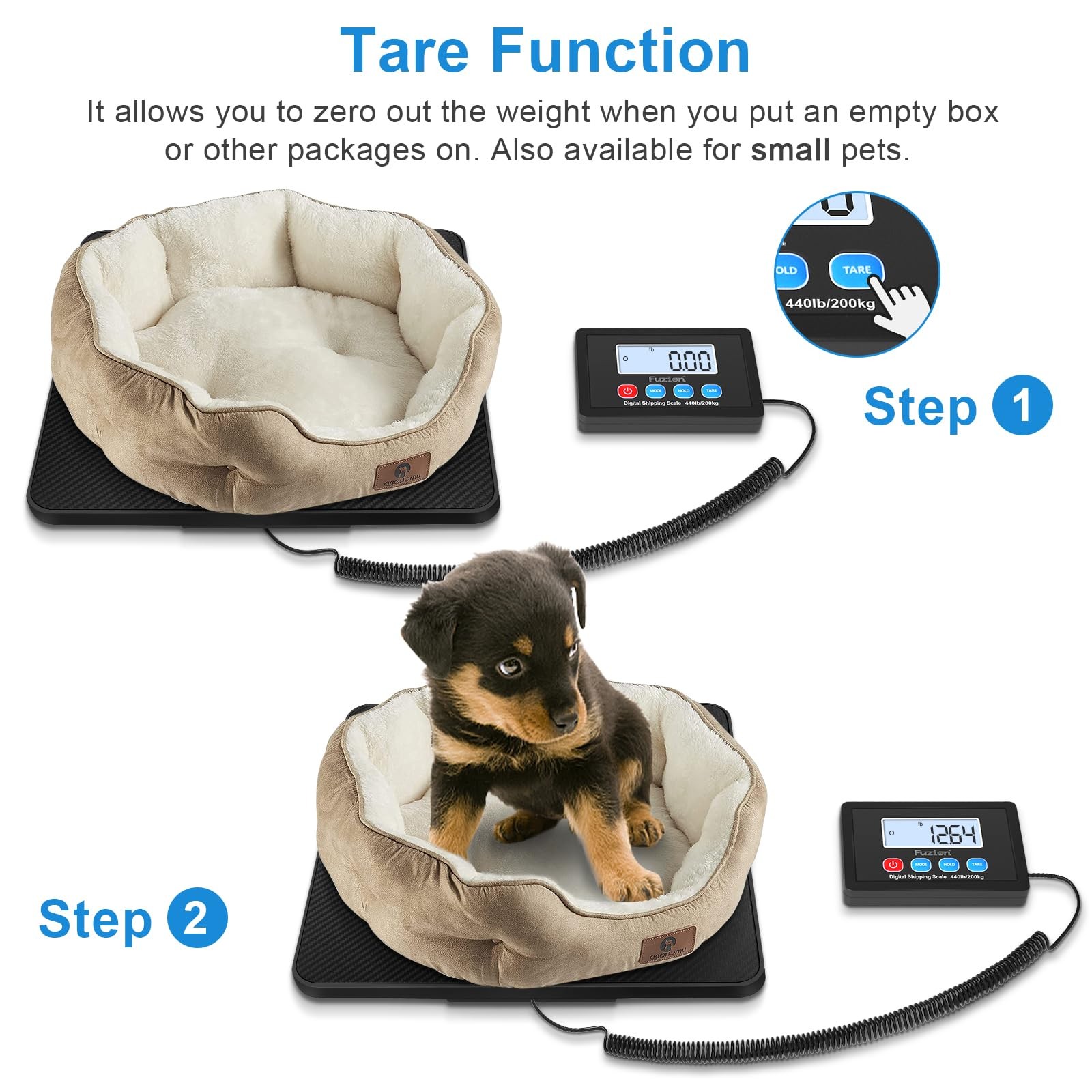Shipping Scale, 440LB x 10g High Accuracy Postal Scale, Hold/Tare Function, D...