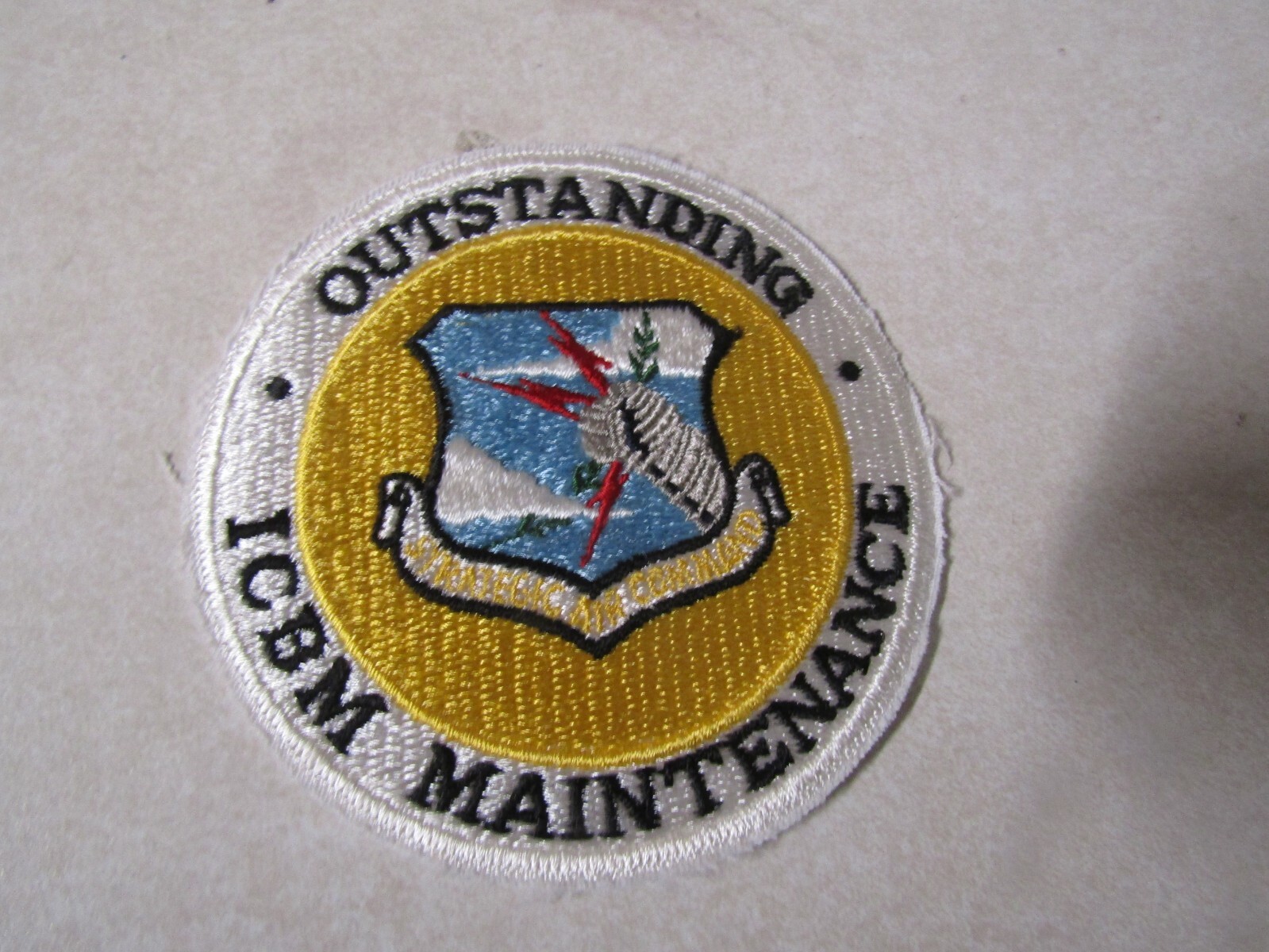 MILITARY PATCH OLDER STRATEGIC AIR COMMAND OUTSTANDING ICBM MAINTENANCE