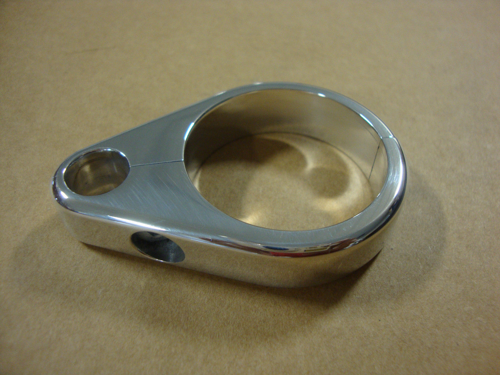 BIG DOG MOTORCYCLES oem POLISHED 1 1/2" CLUTCH CABLE FRAME CLAMP DOWNTUBE CLAMP