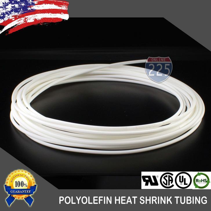 25 FT. 25' Feet WHITE 1/16" 1.5mm Polyolefin 2:1 Heat Shrink Tubing Tube Cable