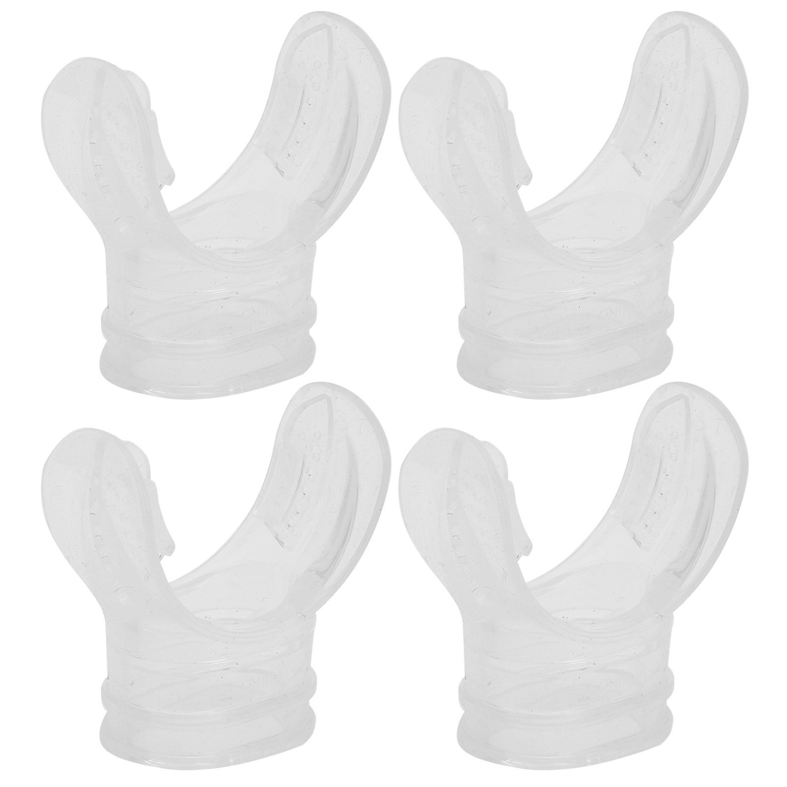 4pcs Transparent Silicone Diving Bite Mouthpiece For Deep Sea Diving Premium