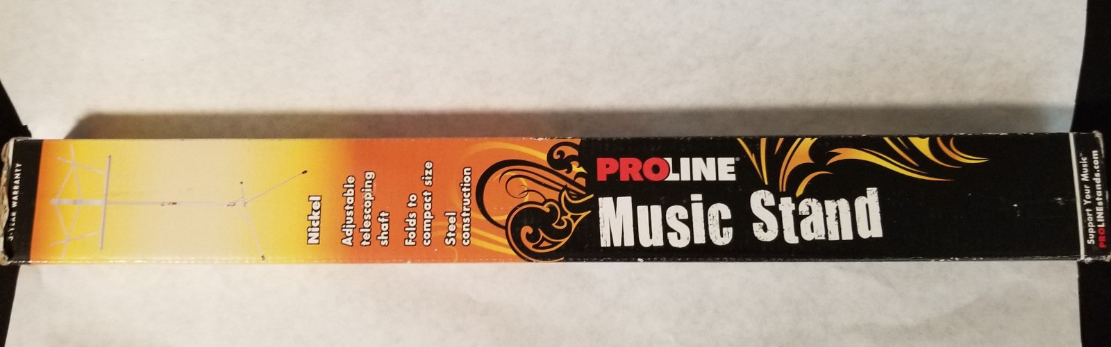 Proline Music Stand - Nickel - Adjustable Telescoping Shaft - #GMS20NK - Folds