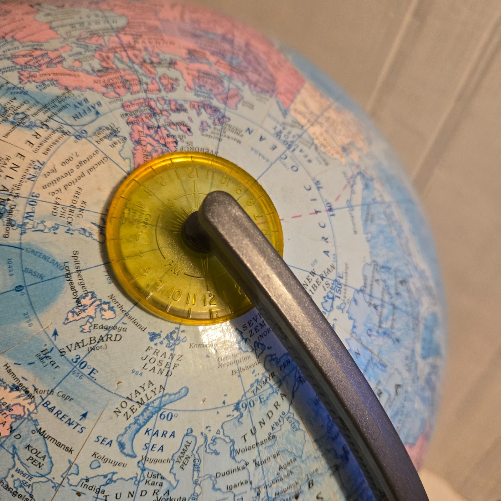 Globemaster Scanglobe Type-Y 12 Inch Diameter Globe World Map Plastic Base & Arm