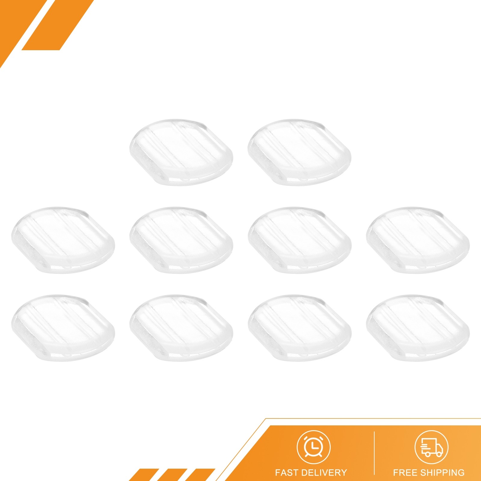 50pack Earring Pads Silicone Clip-on Earring Backs Comfort Clear 15x12mm