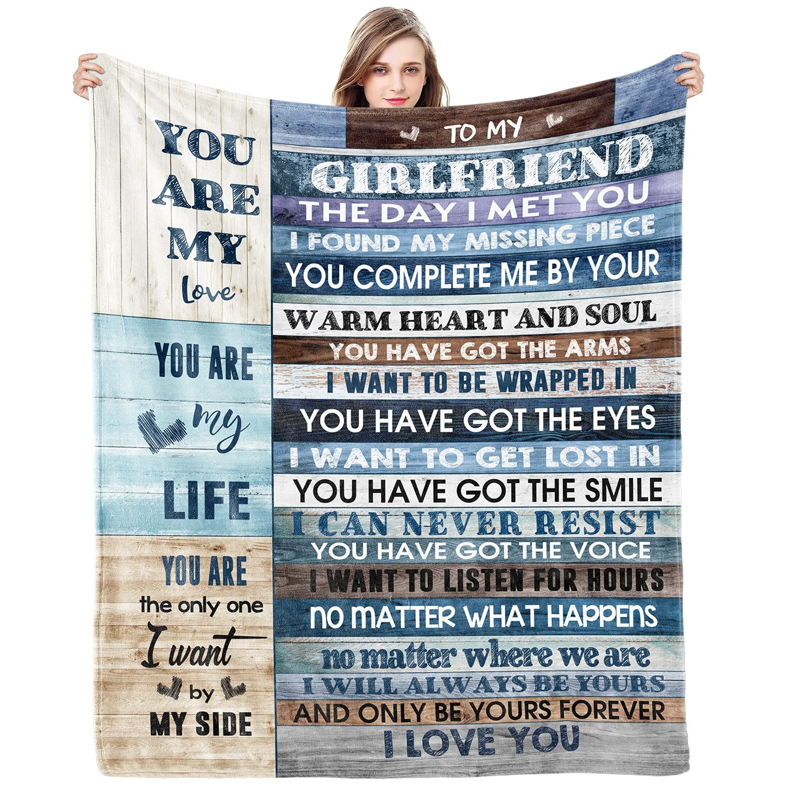 to My Girlfriend Blanket Girlfriend Gifts I Love You Blessing Sweet Sayings Q...