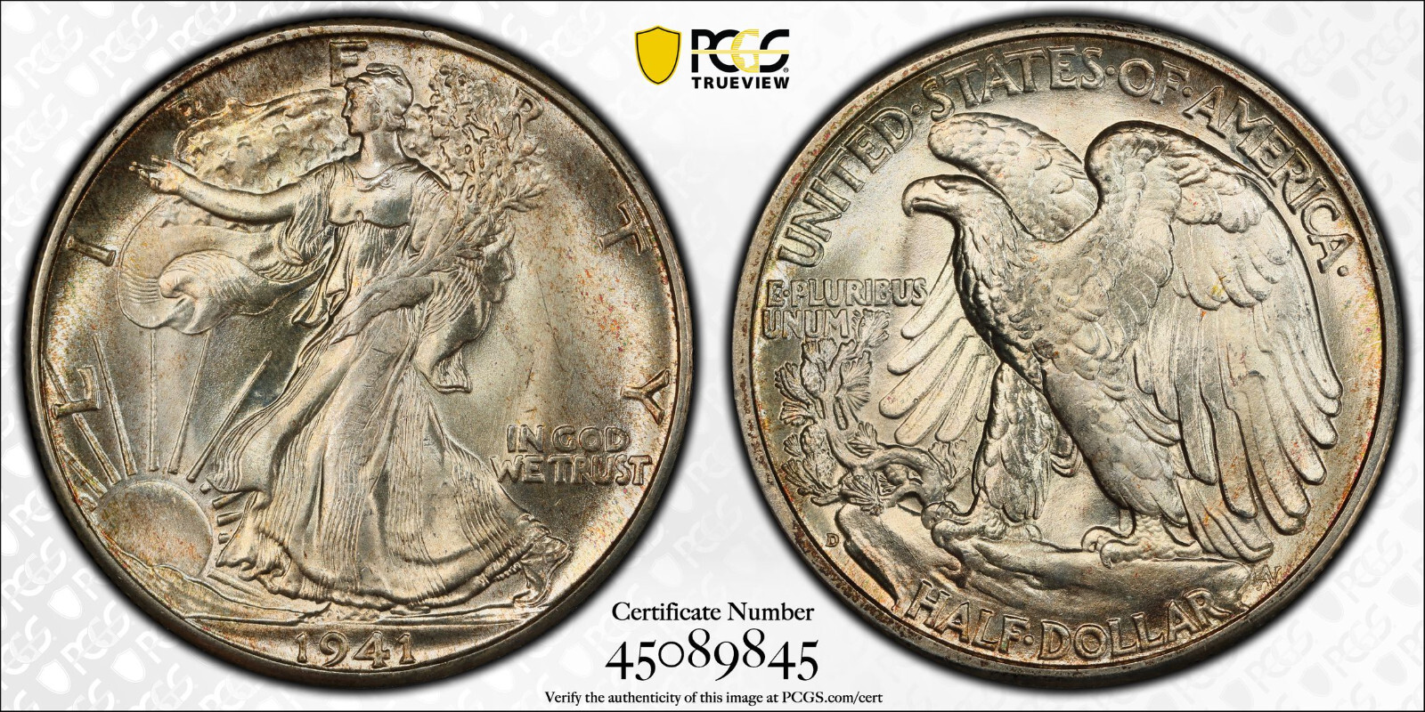 1941 D PCGS MS67 Walking Liberty Half Dollar