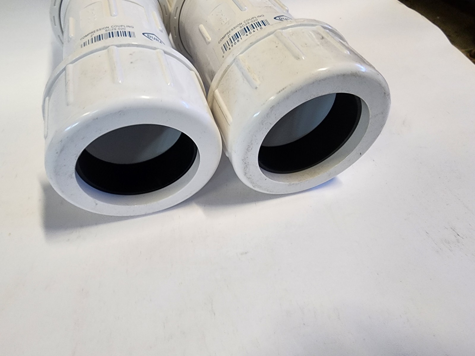 2 Pack Dura SC29-020 2" 150 PSI White PVC Compression Coupling Brand New