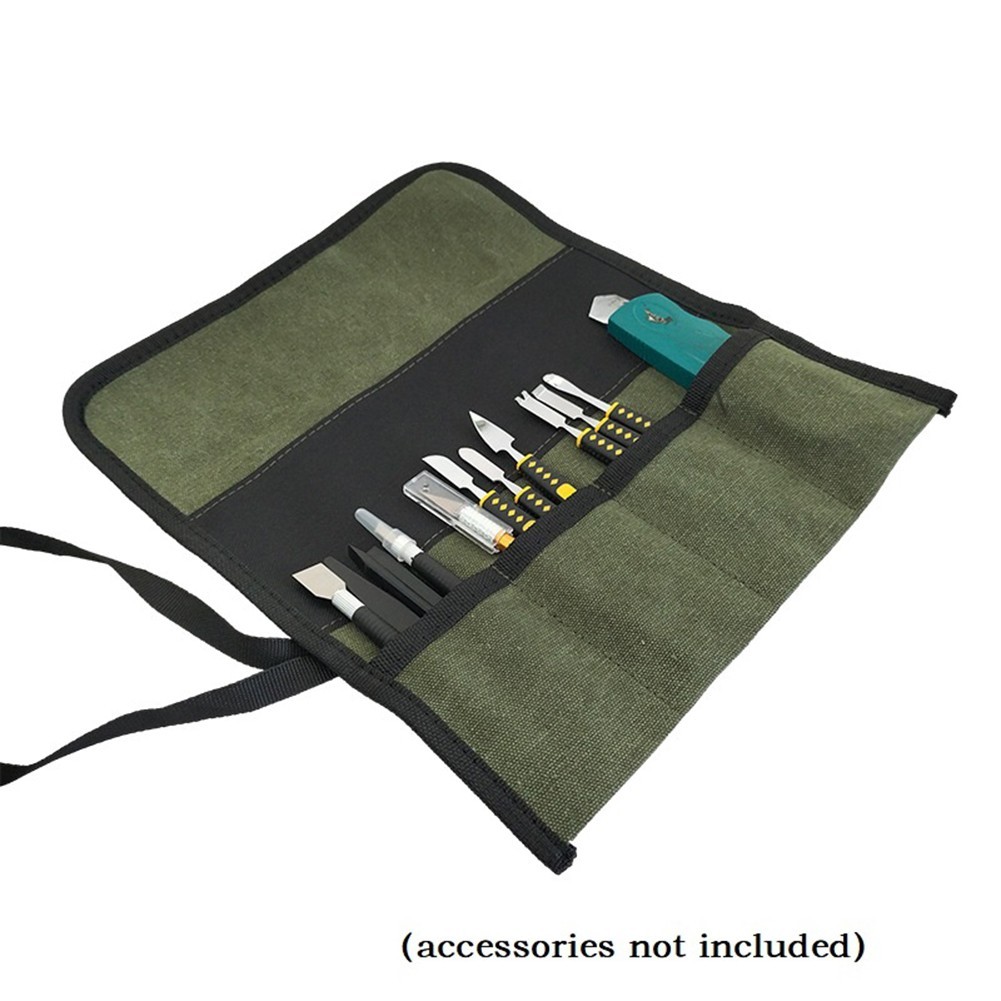 1PC Multiple Pockets Multi-Purpose Roll Up Tool Bag Wrench Pouch Hanging Tool