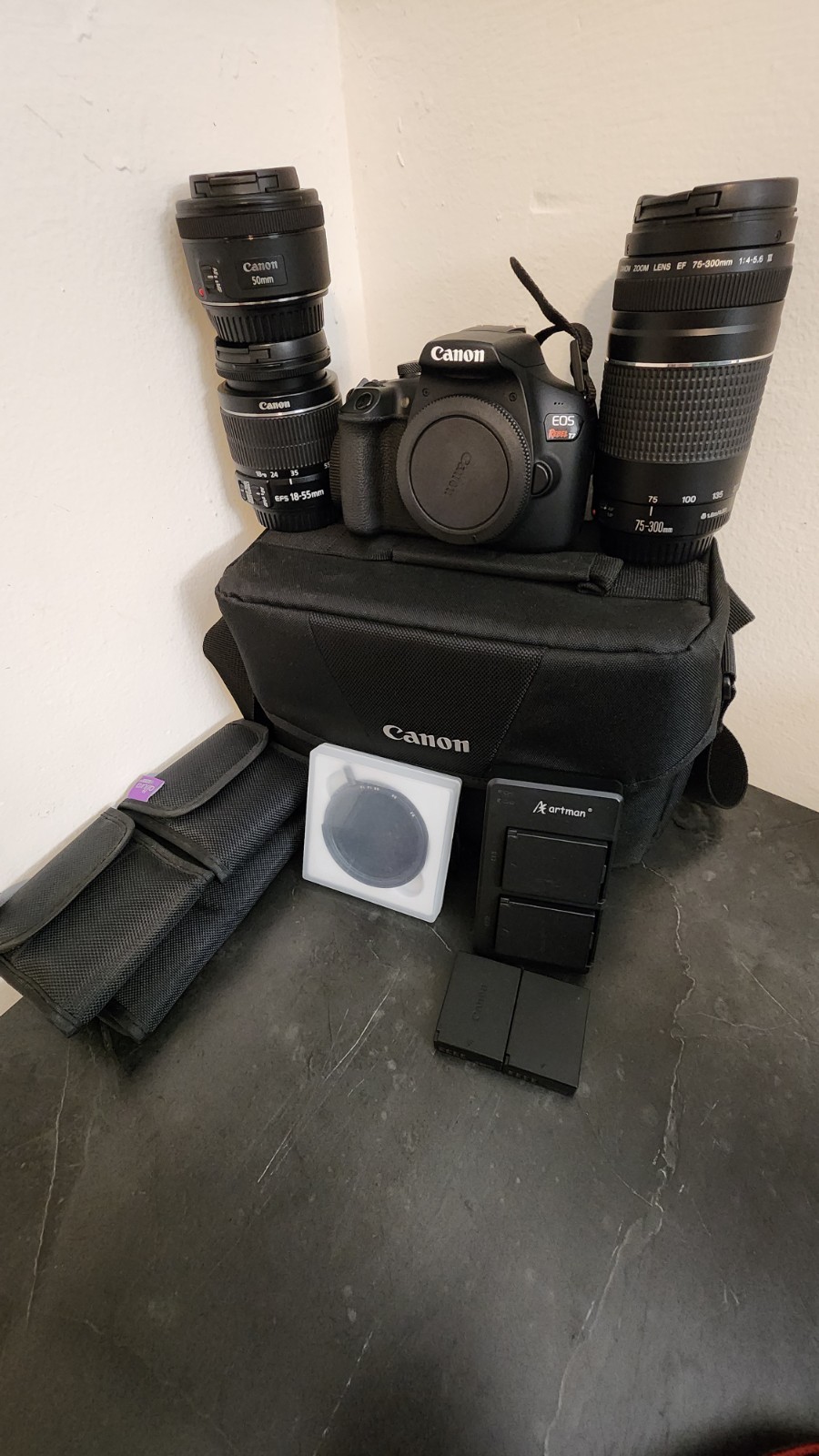Canon Rebel T7 + 3LENS Bundle & Accessories