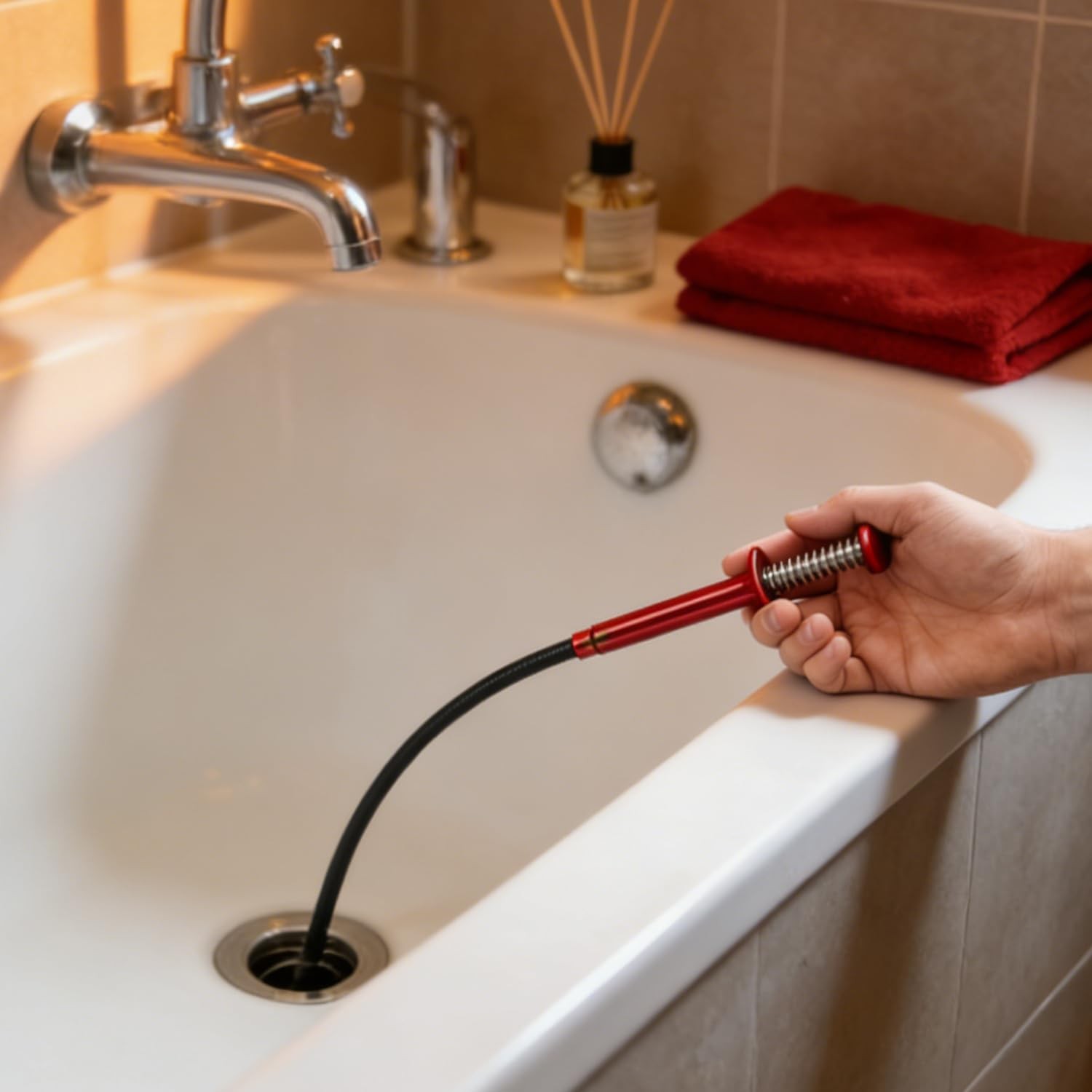 Red Flexible Magnetic Pickup Tool Grabber Reacher