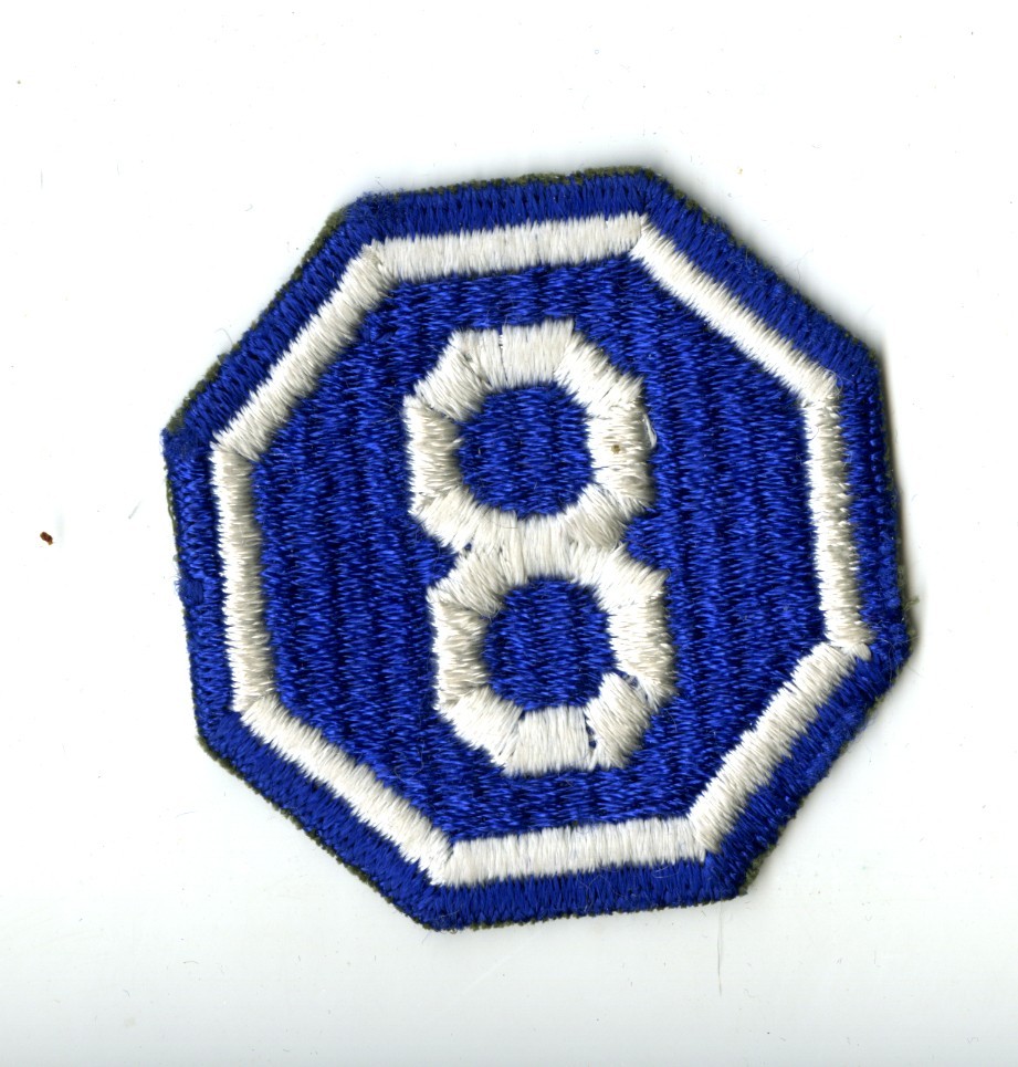 VIII Corps Ripple Weave White Back Patch WWII Vintage France Bulge Germany
