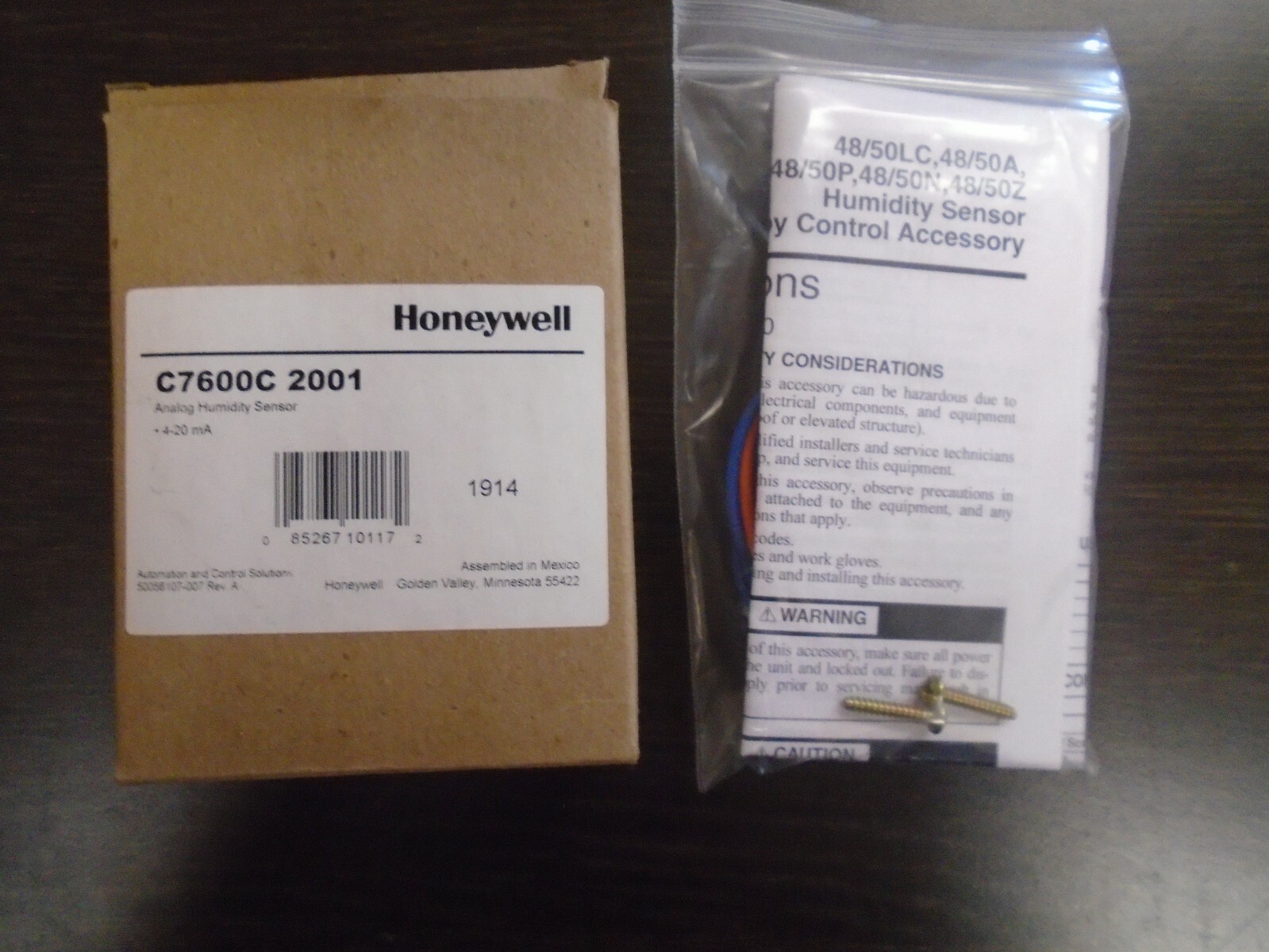 Honeywell Analogue Humidity Sensor #C7600C 2001