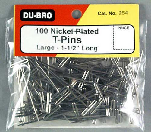 DuBro T-Pins 1 1/2" (100) for Airplane Kit Building